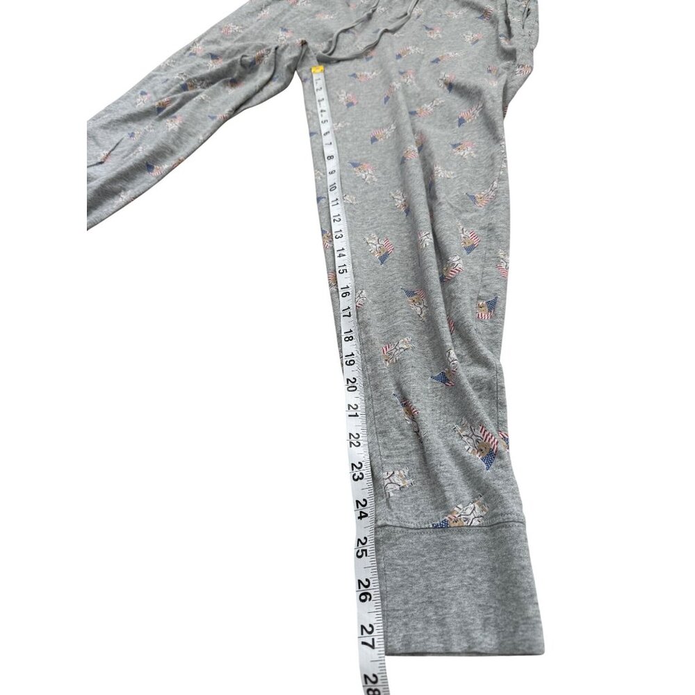 Polo Ralph Lauren Size L Sleepwear Pajama Pants Joggers Grey Bear Flag Print - Picture 5 of 8